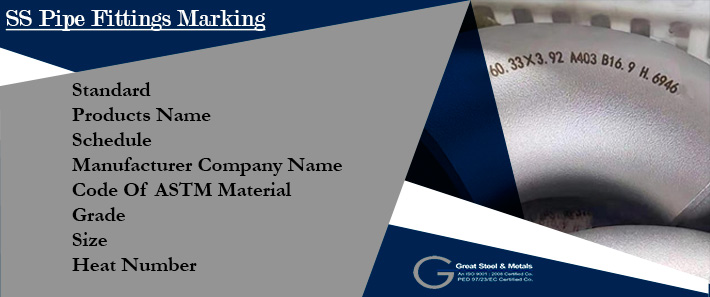 Stainless Steel Pipe Fittings Marking